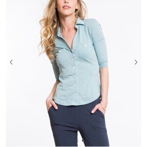 Marine Layer Slub Button-down  Shirt in Stone Blue Size XS
